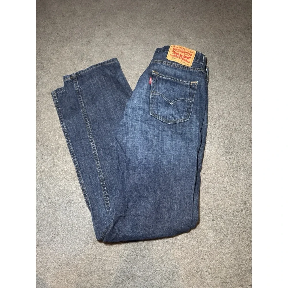 Levi's 514 Straight Fit Jeans Mens 29x32 Blue Wash Denim Red Tab Casual